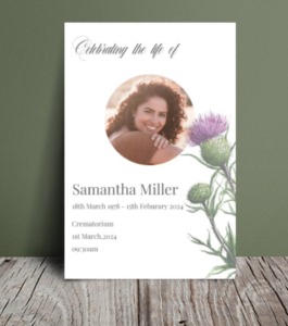 Scottish thistle funeral order of service template 118