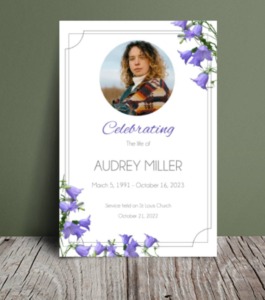 Scottish bluebell flowers funeral order of service 119