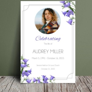 Scottish bluebell flowers funeral order of service 119