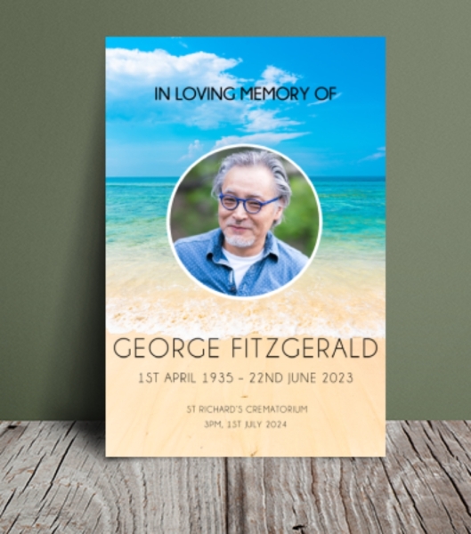 Beach funeral order of service template 128 - Free Funeral Order of Service Template