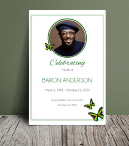 Jamaican funeral order of service template 125