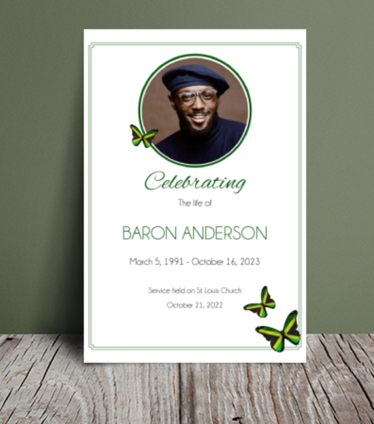 Jamaican funeral order of service template 125 - Free Funeral Order of Service Template