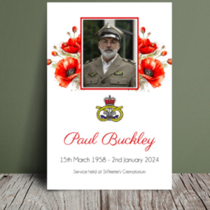 Poppy flower funeral order of service template 126