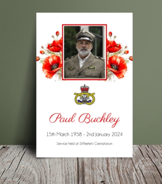 Poppy flower funeral order of service template 126 - Free Funeral Order of Service Template