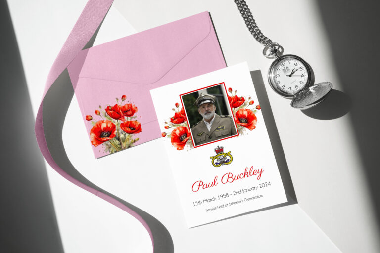 Beautiful Poppies funeral order of service template 2024