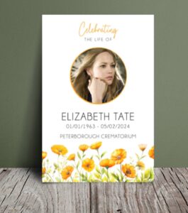 Sunflower funeral order of service template 220