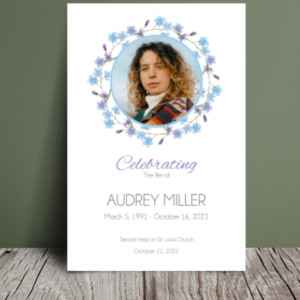 Forget me not funeral order of service template 130