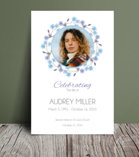 Forget me not funeral order of service template 130 - Free Funeral Order of Service Template