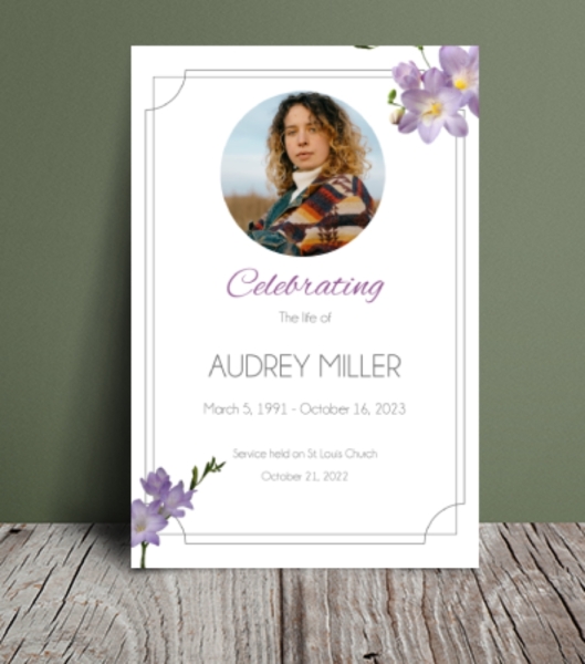 Freesia funeral order of service template 131 - Free Funeral Order of Service Template