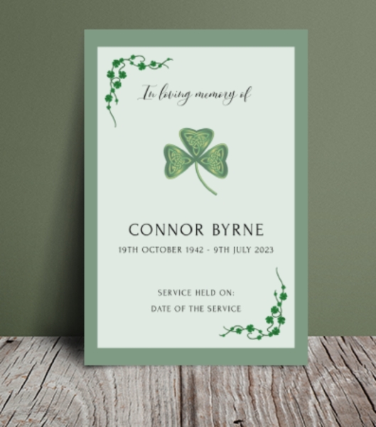 Clover funeral order of service template 136 - Free Funeral Order of Service Template