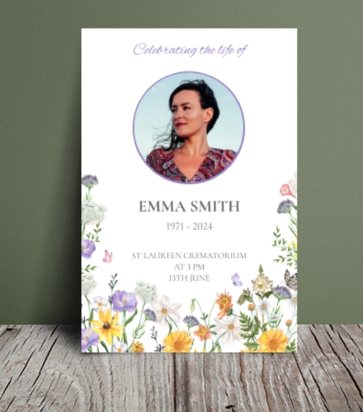 Rustic summer flowers funeral order of service template 137 - Free Funeral Order of Service Template