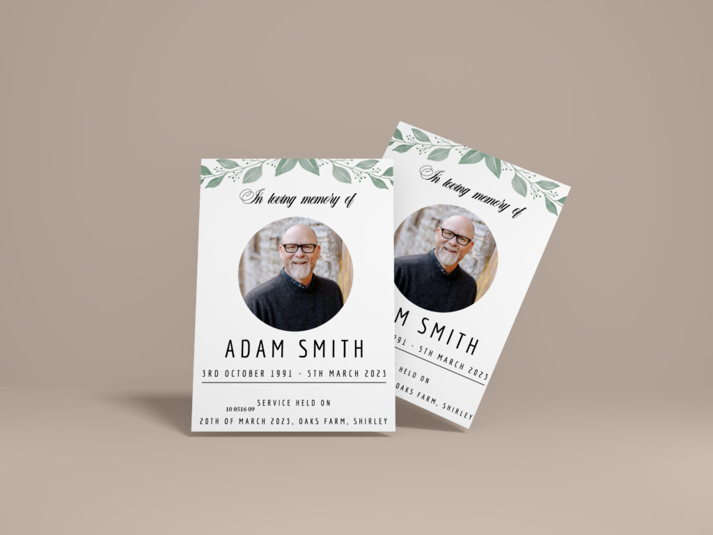 funeral poster printing