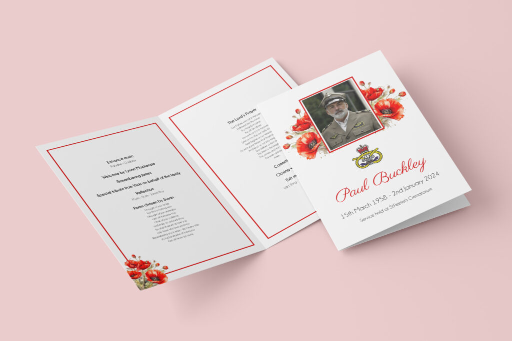 funeral service programme printing