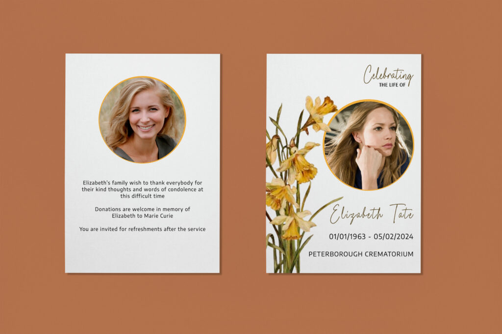 memorial service booklet printing