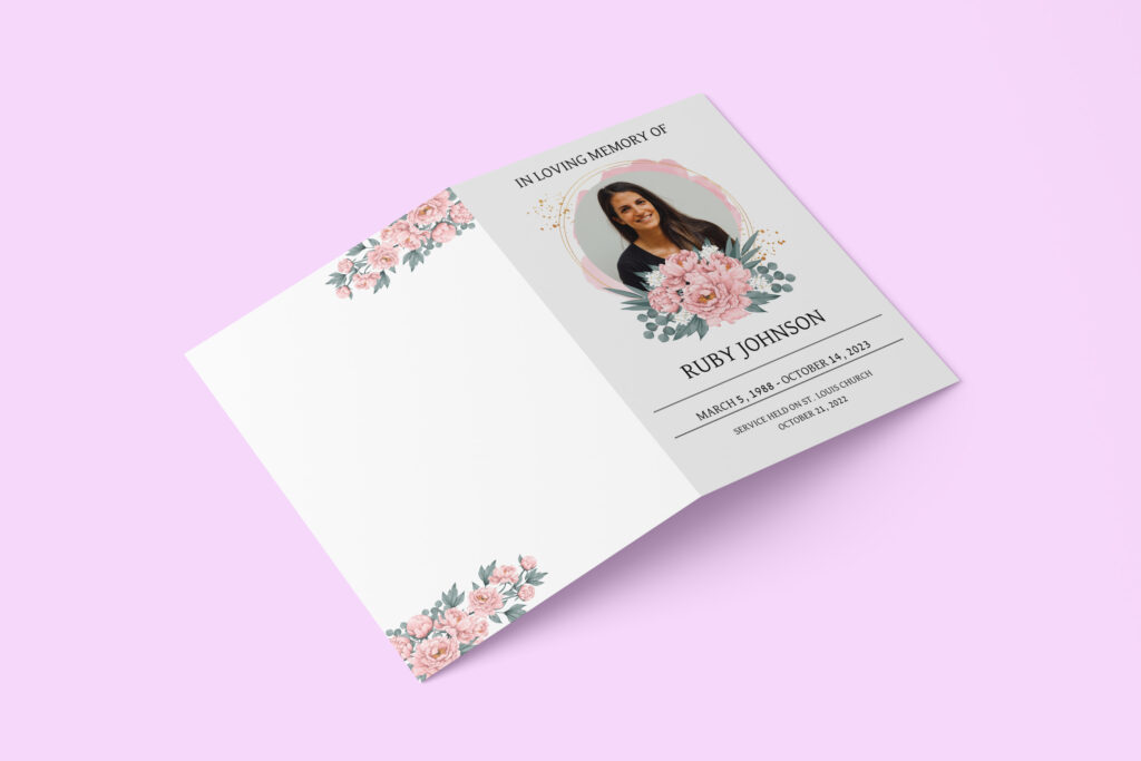 Memorial service booklet printing