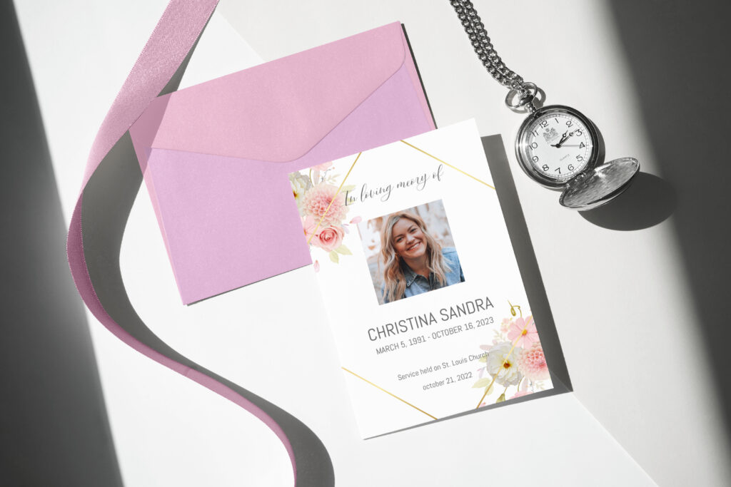 memorial service card printing