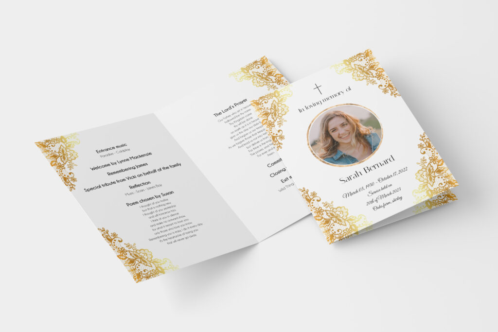 stationery printing funeral