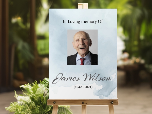Water colour splash funeral memorial sign (007) - Free Funeral Order of Service Template