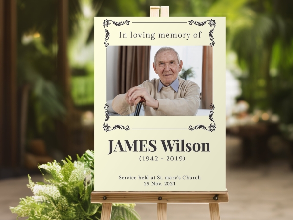 Swirl frame funeral memorial sign (011) - Free Funeral Order of Service Template