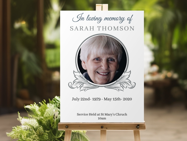 Simple editable funeral memorial sign (015) - Free Funeral Order of Service Template