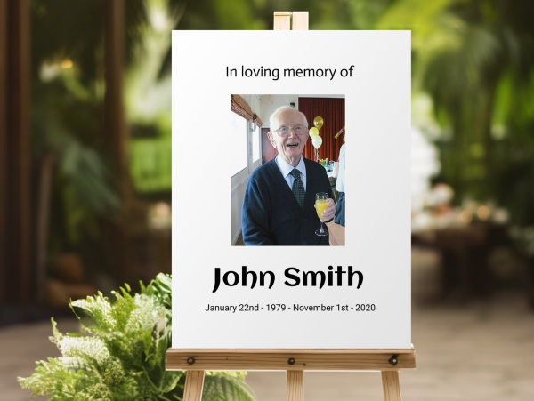 Minimalist Funeral memorial sign 022 - Free Funeral Order of Service Template