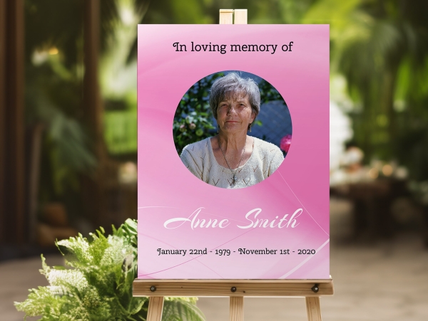 Pink funeral memorial sign 024 - Free Funeral Order of Service Template