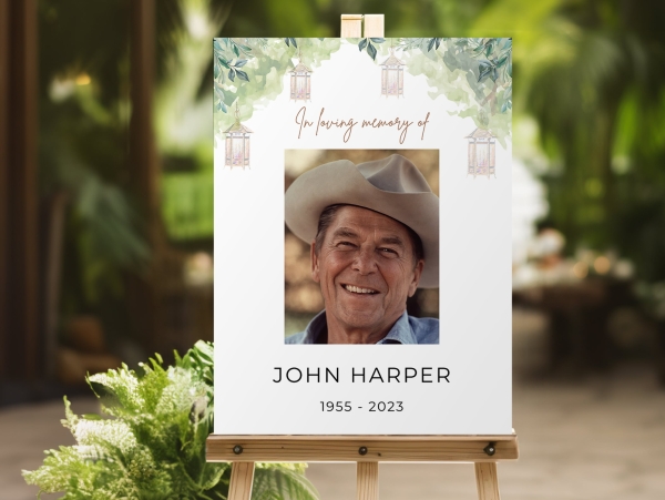 Rustic funeral memorial welcome sign - Free Funeral Order of Service Template