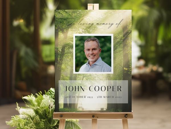 Forest funeral memorial sign 055 - Free Funeral Order of Service Template