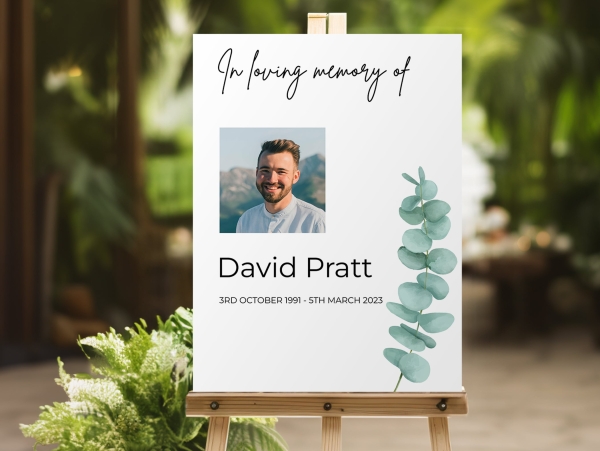 Eucalyptus funeral memorial sign 043 - Free Funeral Order of Service Template