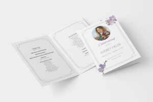 Freesia funeral order of service template 131