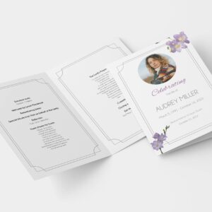 Freesia funeral order of service template 131