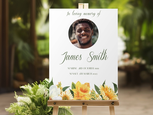 Sunflower funeral welcome sign 050 - Free Funeral Order of Service Template