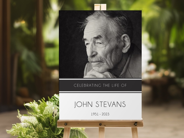 Modern funeral memorial sign board 065 - Free Funeral Order of Service Template