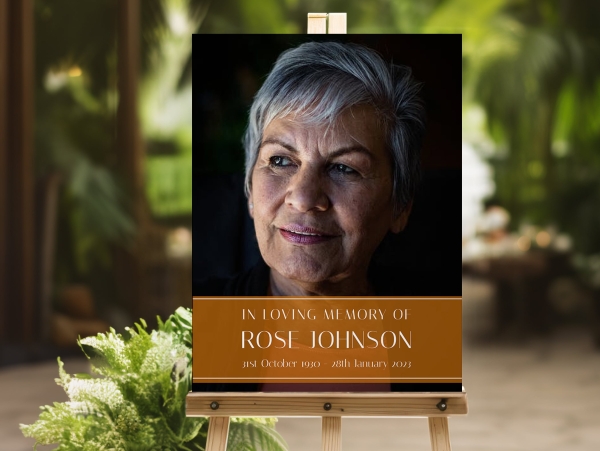 Rustic colour block funeral memorial sign board 064 - Free Funeral Order of Service Template