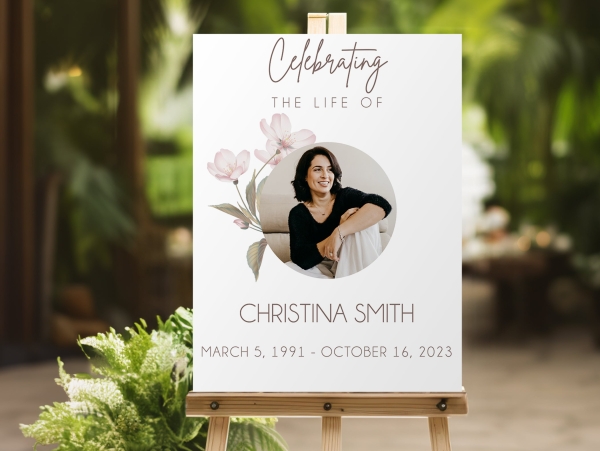 Simple floral funeral memorial 059 - Free Funeral Order of Service Template