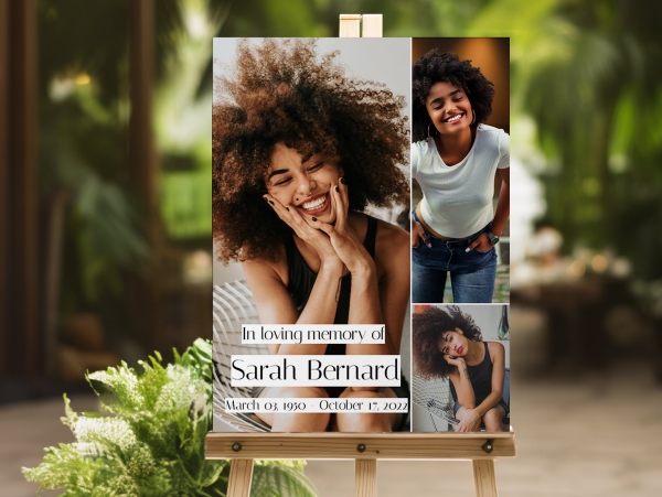 Photo collage funeral memorial board 062 - Free Funeral Order of Service Template