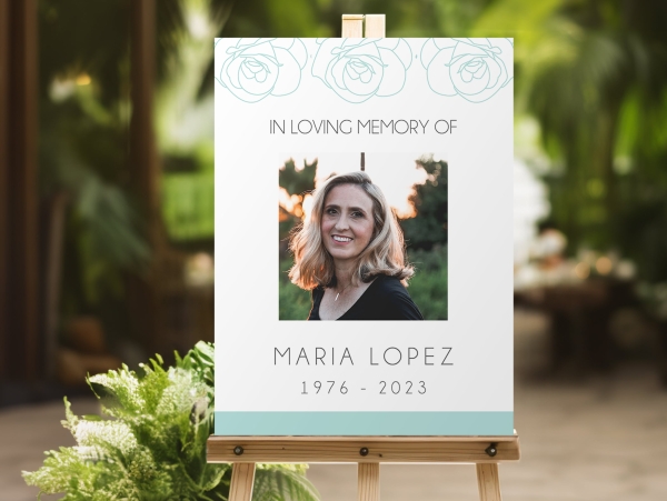 Simple funeral memorial sign board 075 - Free Funeral Order of Service Template