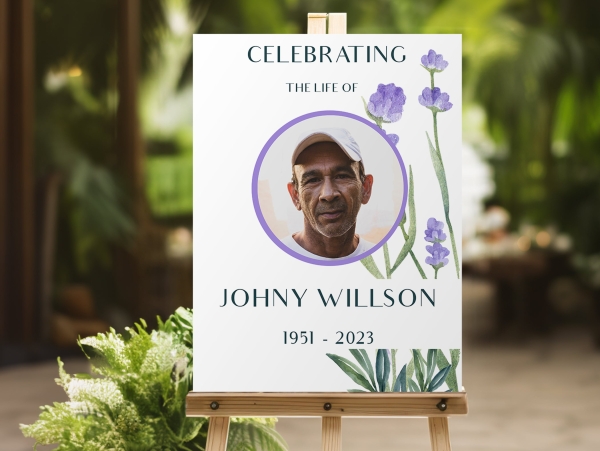 Orchid funeral memorial sign board 079 - Free Funeral Order of Service Template