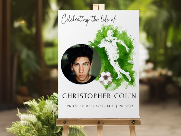 Football theme funeral memorial board 104 - Free Funeral Order of Service Template