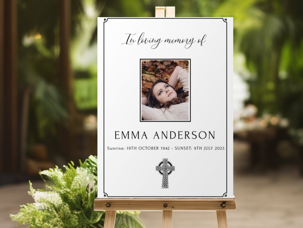 Vintage funeral memorial sign board 107 - Free Funeral Order of Service Template