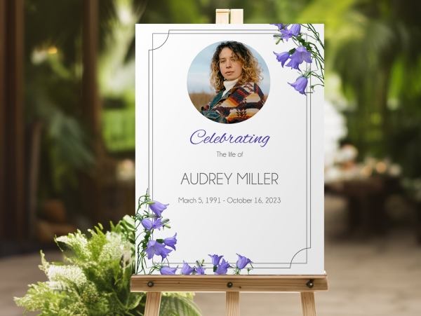 Scottish bluebell flowers funeral memorial sign 119 - Free Funeral Order of Service Template