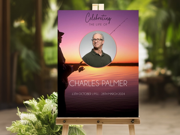 Fishing template funeral memorial sign board 124 - Free Funeral Order of Service Template