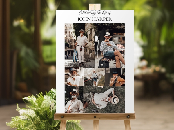 Funeral photo collage memory board - Free Funeral Order of Service Template
