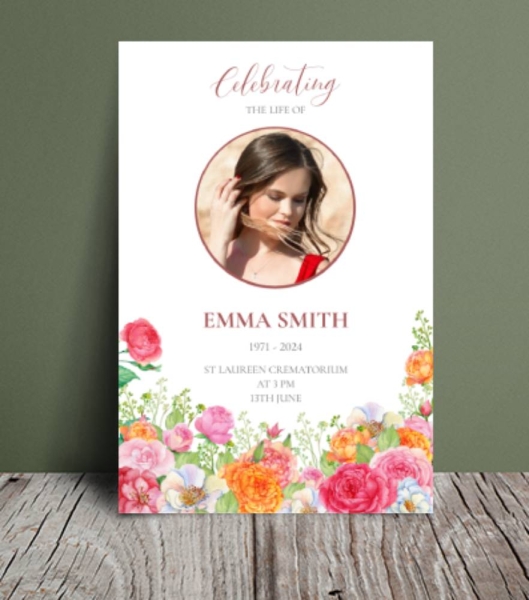 Colourful roses funeral order of service template 142 - Free Funeral Order of Service Template