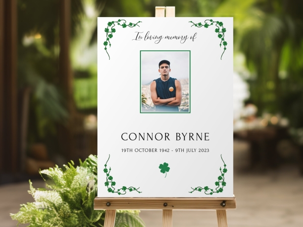 Irish Shamrock funeral memory board 133 - Free Funeral Order of Service Template