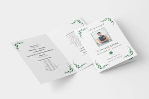 Irish Shamrock funeral order of service template 133