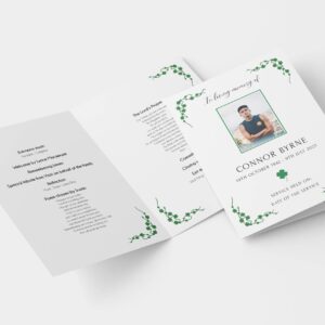 Irish Shamrock funeral order of service template 133