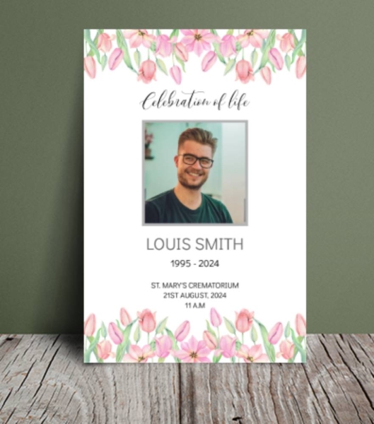 Tulip funeral order of service 146 - Free Funeral Order of Service Template