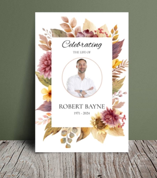 Beautiful floral frame funeral order of service - Free Funeral Order of Service Template