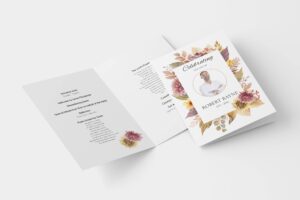 Beautiful floral frame funeral order of service 151